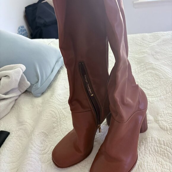 Franco Sarto Brown Heeled Boots - Picture 3 of 7